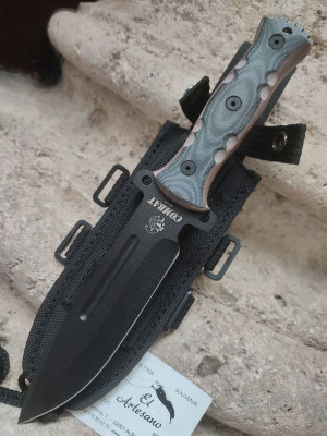 NOVEDAD CUCHILLO COMBAT PAVONADO MIKARTA NEGRA ARENA  J&V